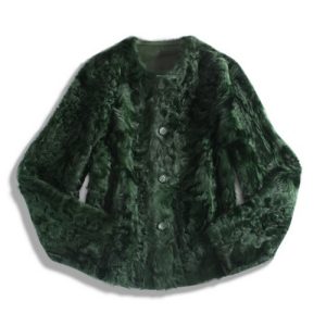 Ultra-Luxury Rare Baby Elephant Grain Shearling Coat - Emerald Green | 顶奢稀有小胎龄象羔皮毛一体 墨绿色皮草外套