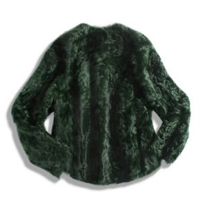 Alternative view of Ultra-Luxury Rare Baby Elephant Grain Shearling Coat - Emerald Green | 顶奢稀有小胎龄象羔皮毛一体 墨绿色皮草外套