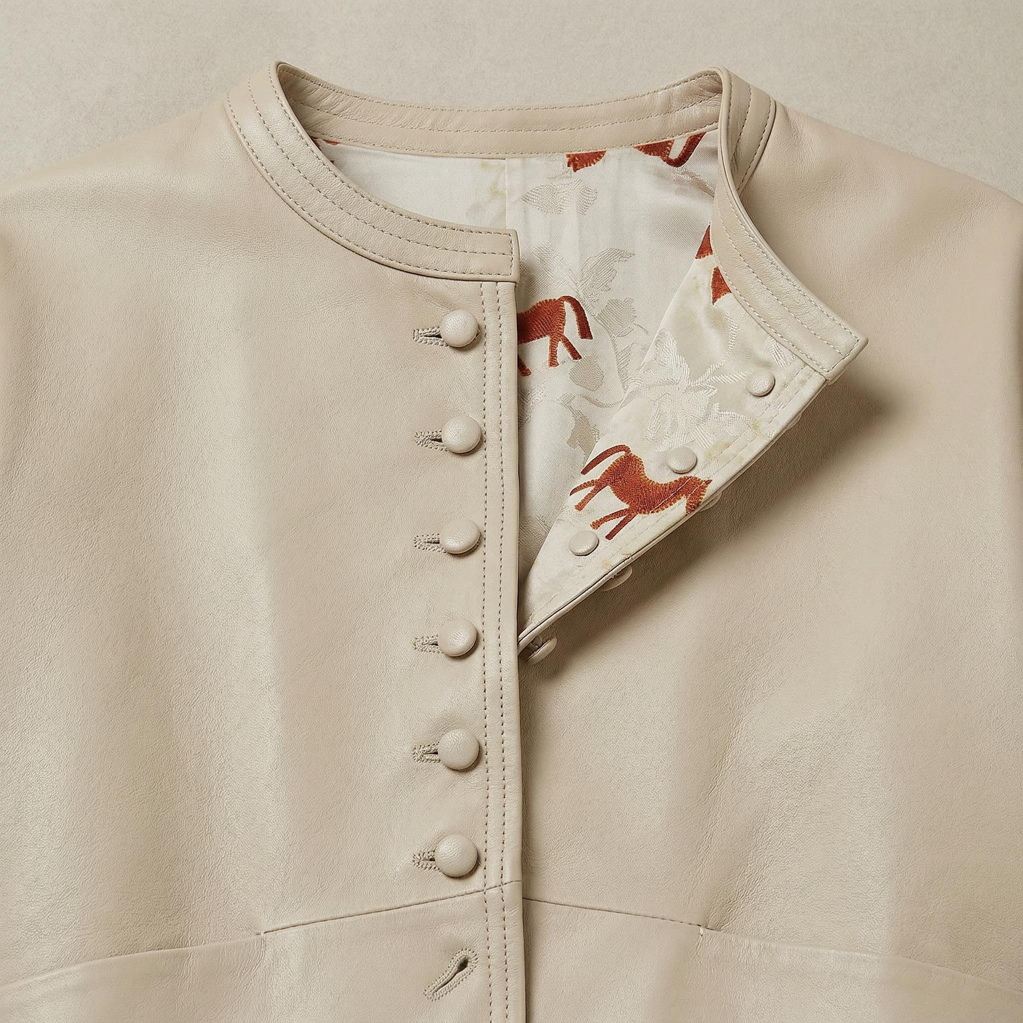 White reversible sheepskin coat | 羊皮双面穿白色外套 - Image 3