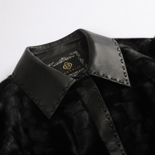 Handcrafted Water Ripple Mink SAGA Certified Luxury Fur Coat - Image 3