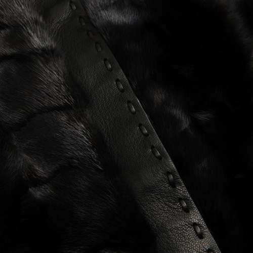 Handcrafted Water Ripple Mink SAGA Certified Luxury Fur Coat - Image 6