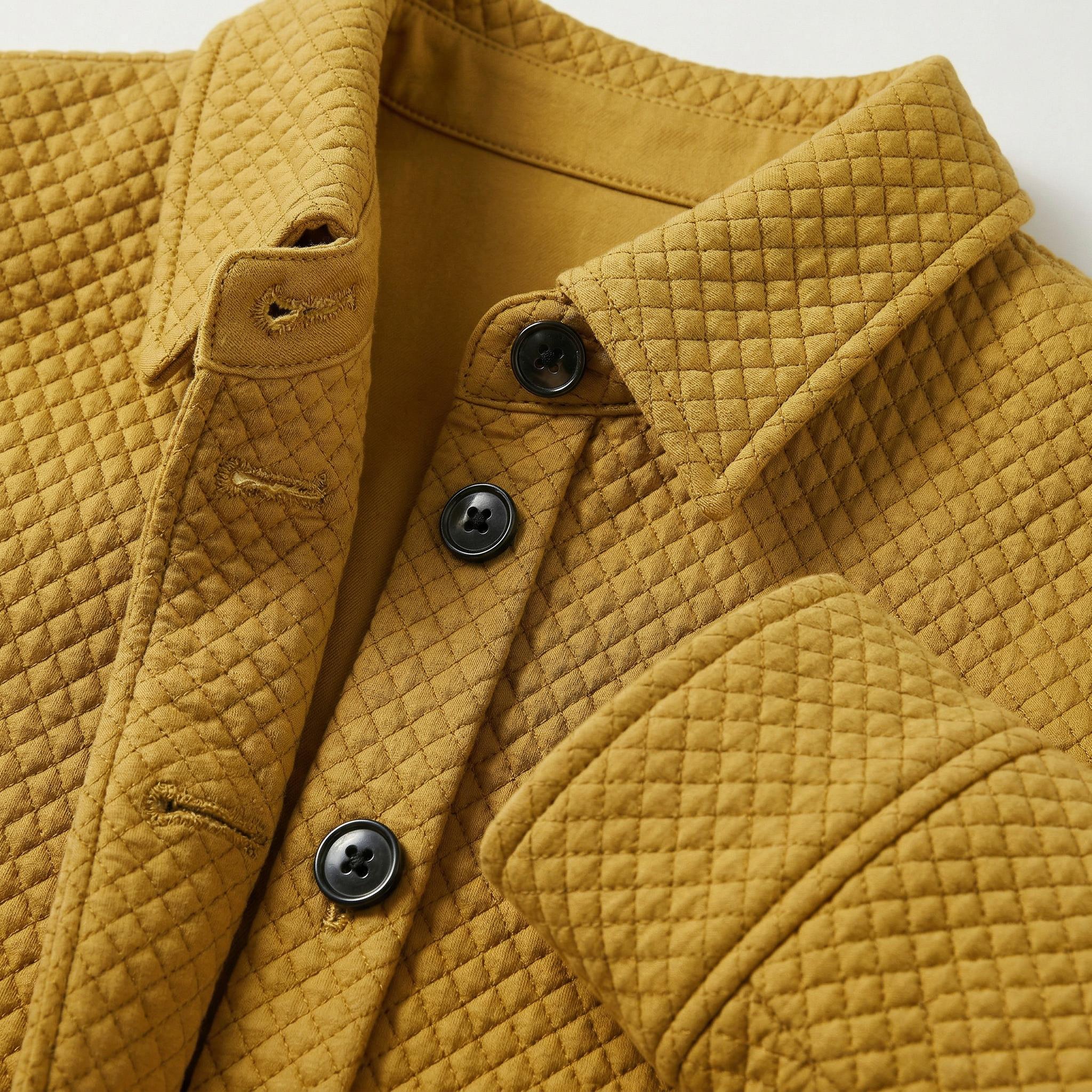 Woven Sheepskin Jacket in Yellow | 黄编制羊皮外套 - Image 2