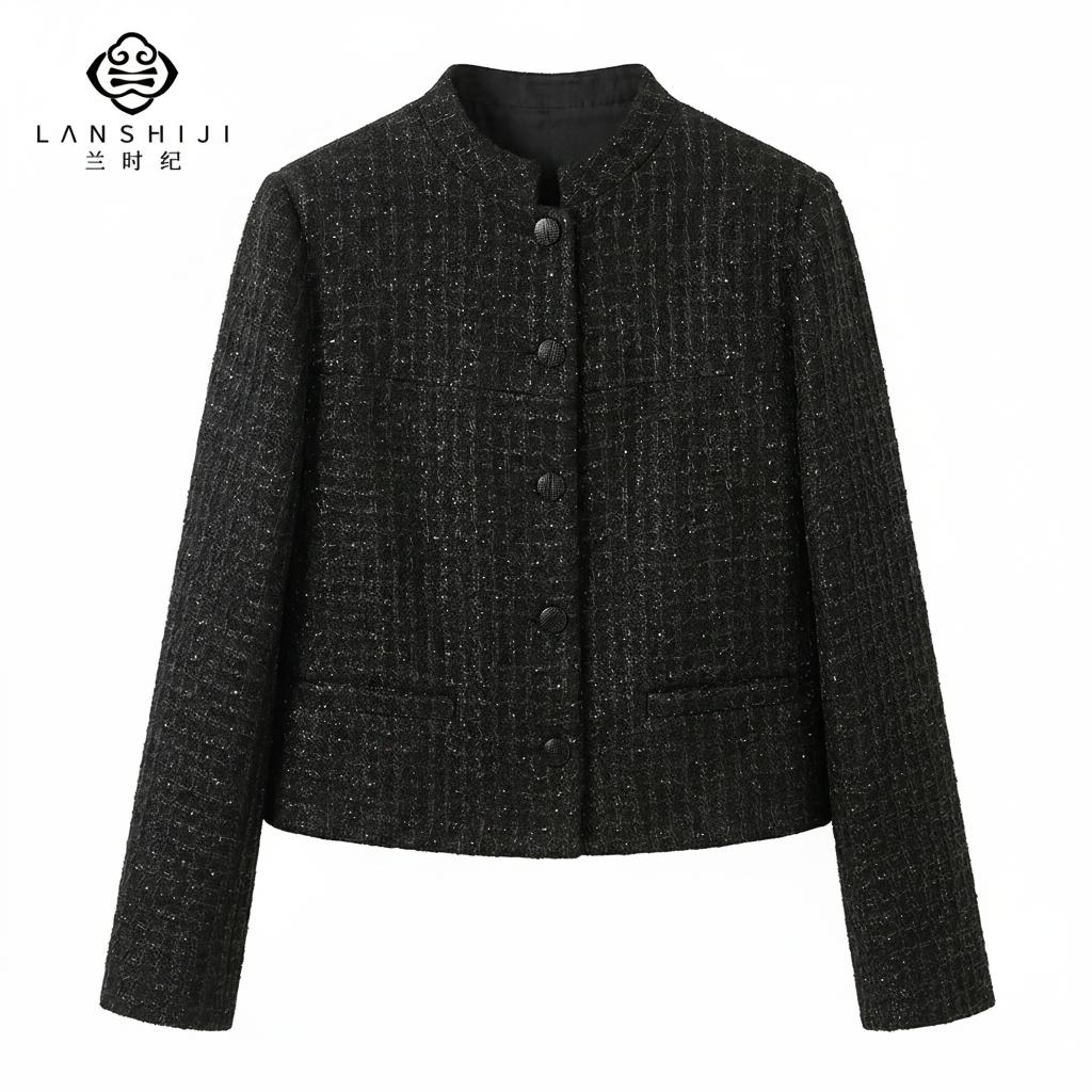 Black Chanel -Style Jacket • Custom Imported Fabric | 黑 小香风外套