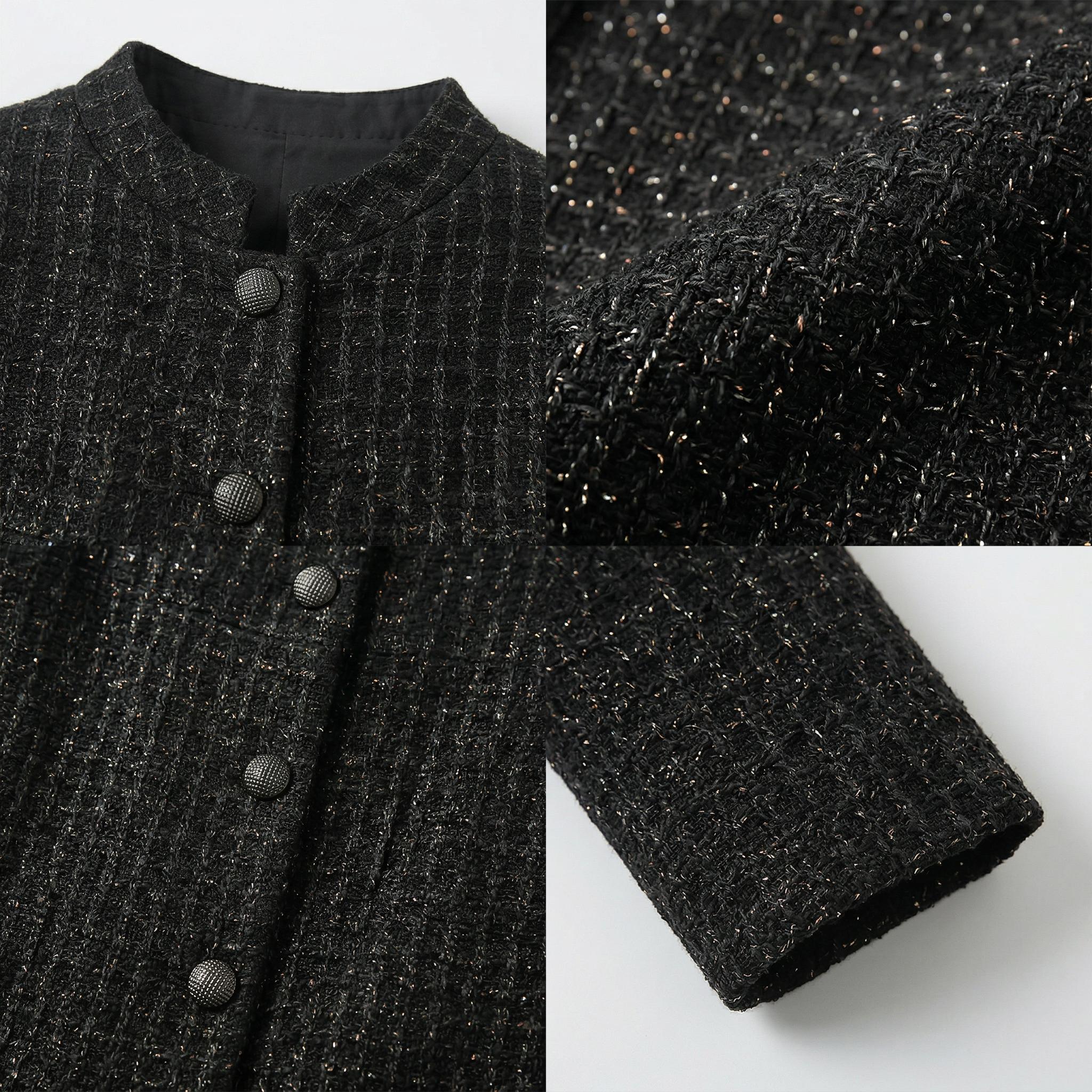 Black Chanel -Style Jacket • Custom Imported Fabric | 黑 小香风外套 - Image 3