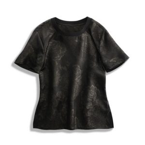 Gold-Woven Mulberry Silk T-Shirt for Women Soft Luxurious Fabric Perfect for Casual Wear Available in Black