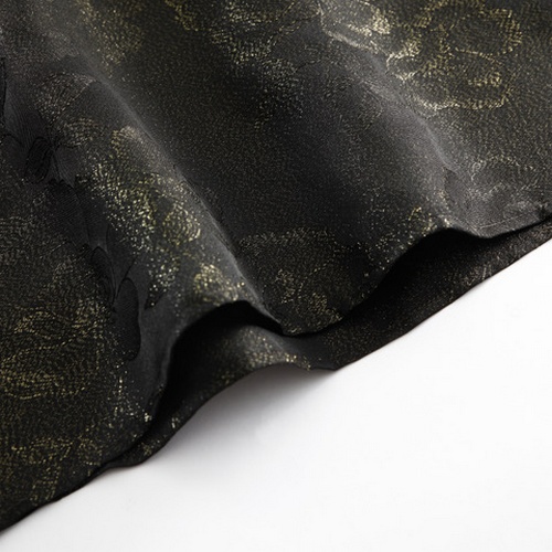 Gold-Woven Mulberry Silk T-Shirt for Women Soft Luxurious Fabric Perfect for Casual Wear Available in Black - Image 5