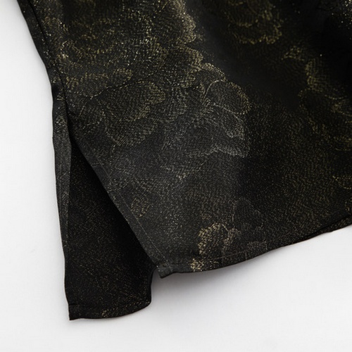 Gold-Woven Mulberry Silk T-Shirt for Women Soft Luxurious Fabric Perfect for Casual Wear Available in Black - Image 6