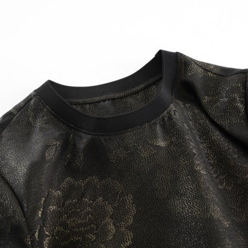 Gold-Woven Mulberry Silk T-Shirt for Women Soft Luxurious Fabric Perfect for Casual Wear Available in Black - Image 7