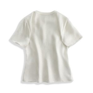Alternative view of Gold-Woven Mulberry Silk T-Shirt for Women Soft Luxurious Fabric Perfect for Casual Wear Available in White