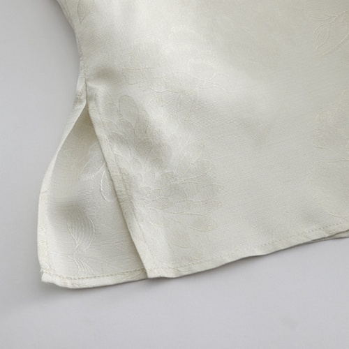 Gold-Woven Mulberry Silk T-Shirt for Women Soft Luxurious Fabric Perfect for Casual Wear Available in White - Image 6