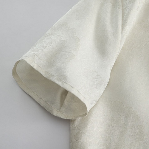 Gold-Woven Mulberry Silk T-Shirt for Women Soft Luxurious Fabric Perfect for Casual Wear Available in White - Image 7