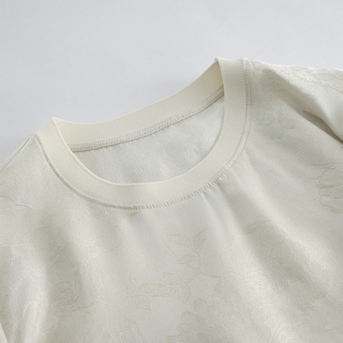 Gold-Woven Mulberry Silk T-Shirt for Women Soft Luxurious Fabric Perfect for Casual Wear Available in White - Image 8
