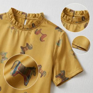 Alternative view of Colorful Pony 'Instant Wealth' Xiangyunsha Gold T-Shirt 马上有钱 彩色小马 香云纱金体恤