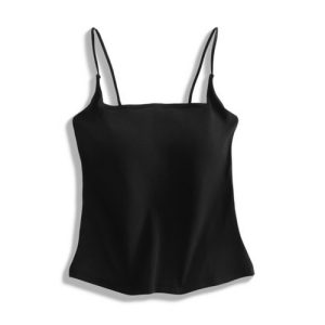 Stretch-Strap Tank Top in black | 黑色弹力肩带背心