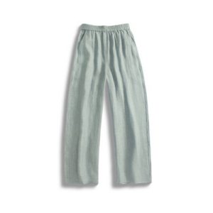 Linen Silver Thread Wide-Leg Pants in blue | 蓝麻银丝阔腿裤