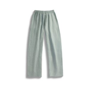 Alternative view of Linen Silver Thread Wide-Leg Pants in blue | 蓝麻银丝阔腿裤