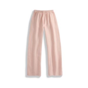 Linen Silver Thread Wide-Leg Pants in pink | 粉麻银丝阔腿裤