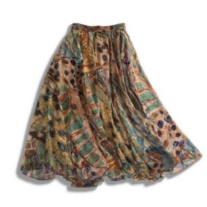 Alternative view of Exotic Floral Maxi Skirt | 异域花大摆半身裙