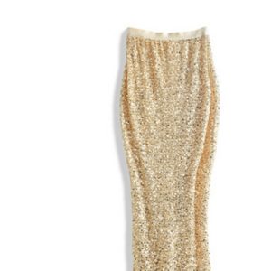 Gold Sequin Midi Skirt | 金色亮片半裙