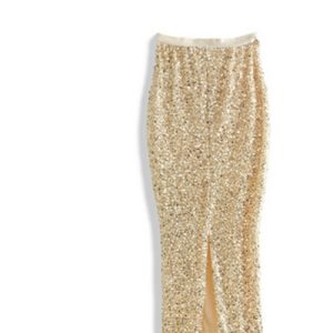 Alternative view of Gold Sequin Midi Skirt | 金色亮片半裙