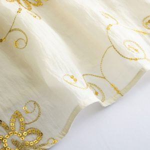 Alternative view of Gold Thread Sequin Embroidered Shirt | 金丝亮片绣花衬衫