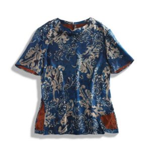 "Clear Blue Sky" Chinese-Style Blouse | 碧空如洗中式 T 恤