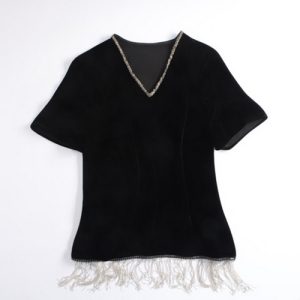 Real Silk T-shirts | 真丝流苏 V 领体恤