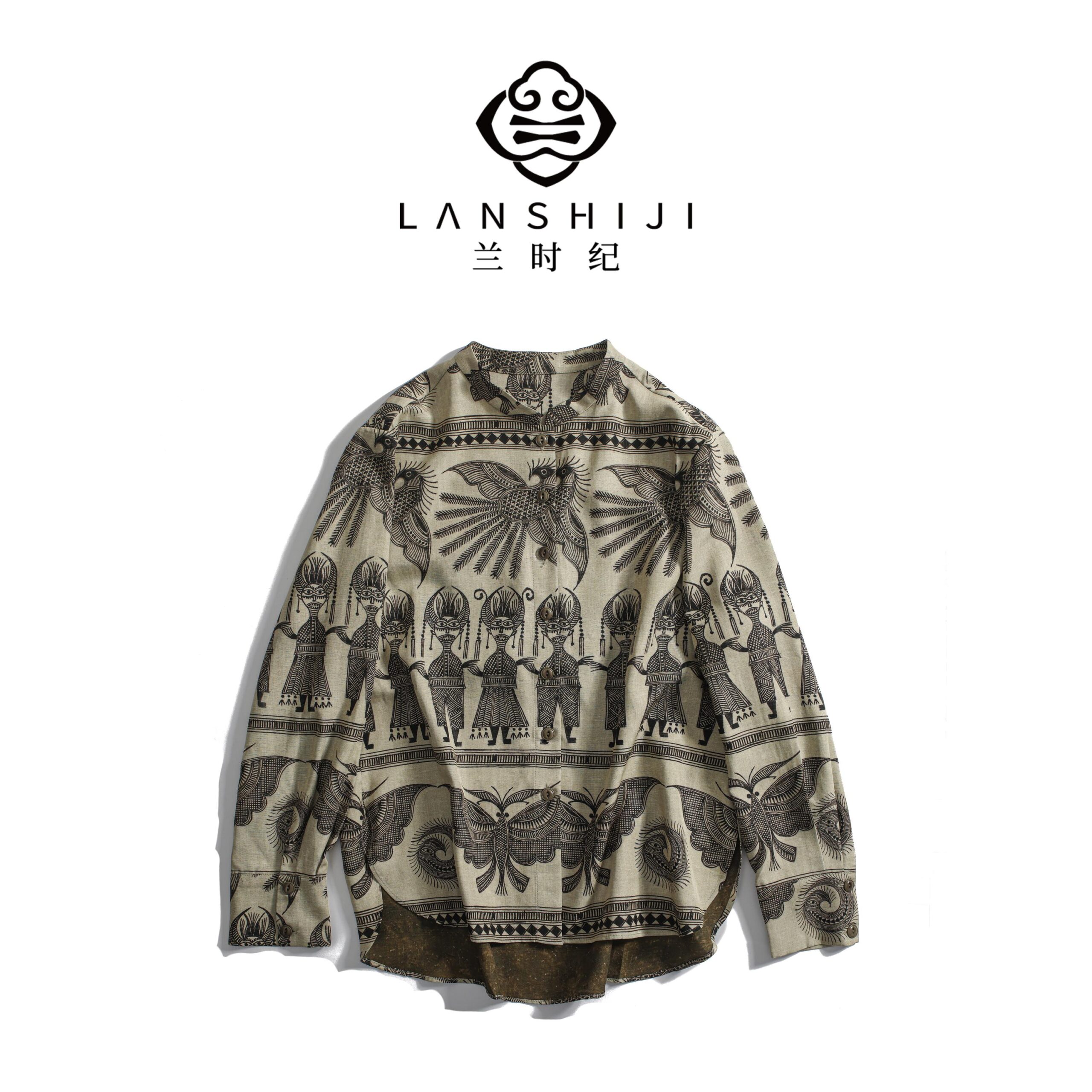 Men's Shirt with Traditional Miao Motifs | 男士苗族传统纹饰衬衫