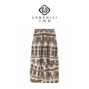 Alternative view of Miao Ethnic Pattern Bud Skirt - Unique Cultural Design for Women's Fashion | 苗族纹案半裙
