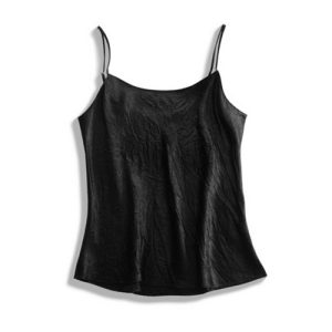 Alternative view of Acetate Cami Top in black | 黑醋酸吊带