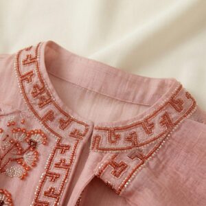 Alternative view of 100% Silk Heavy Beaded New Chinese Style Sun Protection Clothing