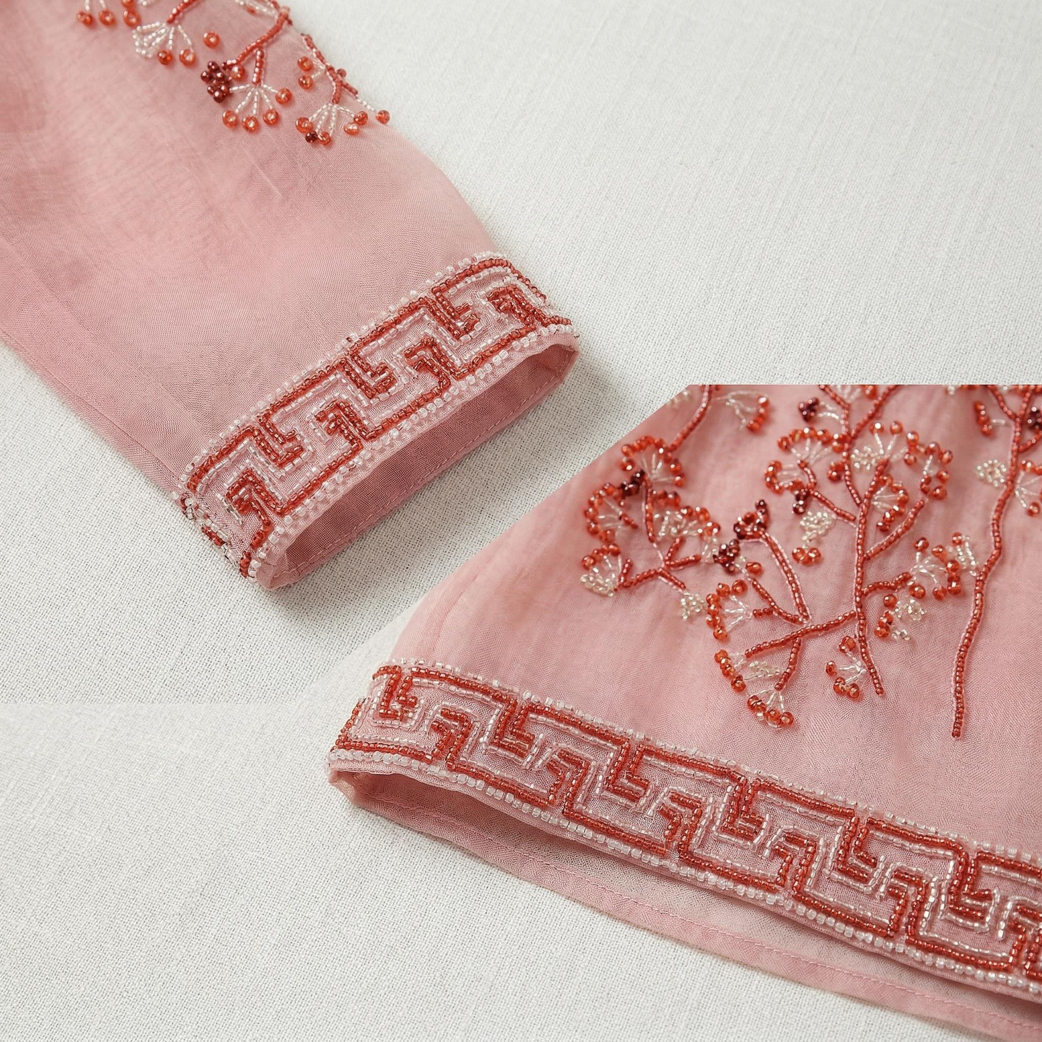 100% Silk Heavy Beaded New Chinese Style Sun Protection Clothing - Image 3