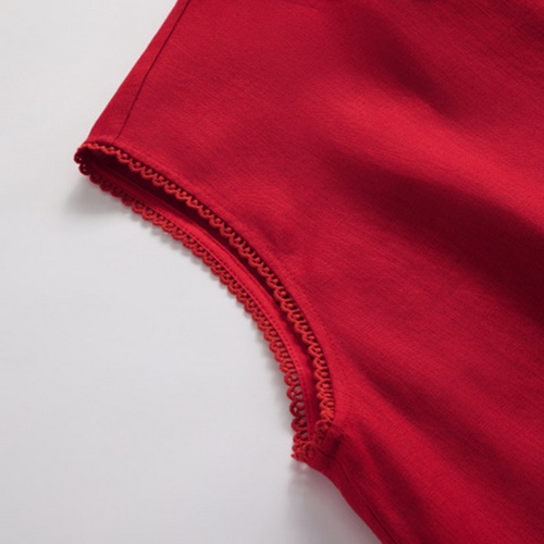 Linen Embroidery Tank Top in red | 麻料刺绣背心 - Image 5
