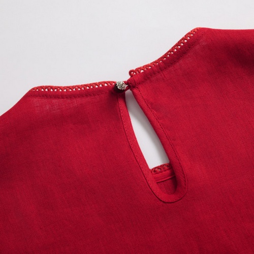 Linen Embroidery Tank Top in red | 麻料刺绣背心 - Image 8