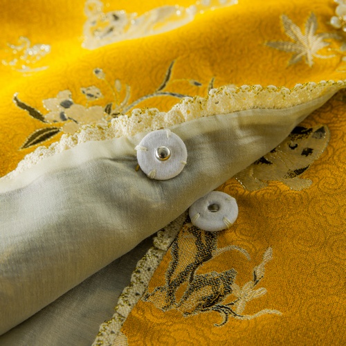 Cat's Diary Song Brocade Vest - Yellow Brocade Vest for Women, Elegant and Co... - Image 2