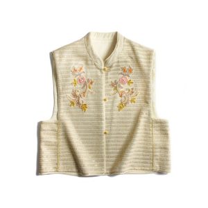 Indian Silk Thread Vest with Embroidered Floral Design | Traditional Style