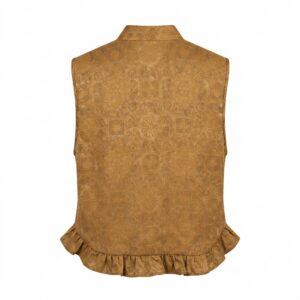 Alternative view of Shangjiukai Multicolor Cloud Brocade Gambiered Silk Lotus-Leaf Vest