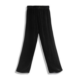 Real Silk Velvet Pants in black | 黑色真丝丝绒裤