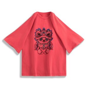 Panda Egg-Shaped Washed T-Shirt in pink | 粉熊猫蛋形炒色 T 恤