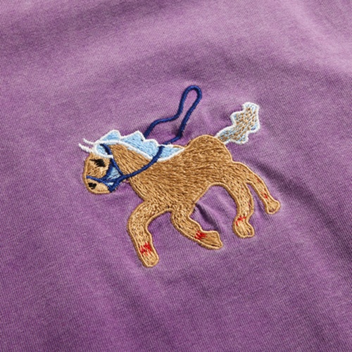 Danish Fairy Tale Fun Embroidery T-Shirt in pink | 粉丹麦童话趣味刺绣 T 恤 - Image 5