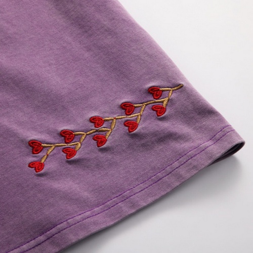 Danish Fairy Tale Fun Embroidery T-Shirt in pink | 粉丹麦童话趣味刺绣 T 恤 - Image 6
