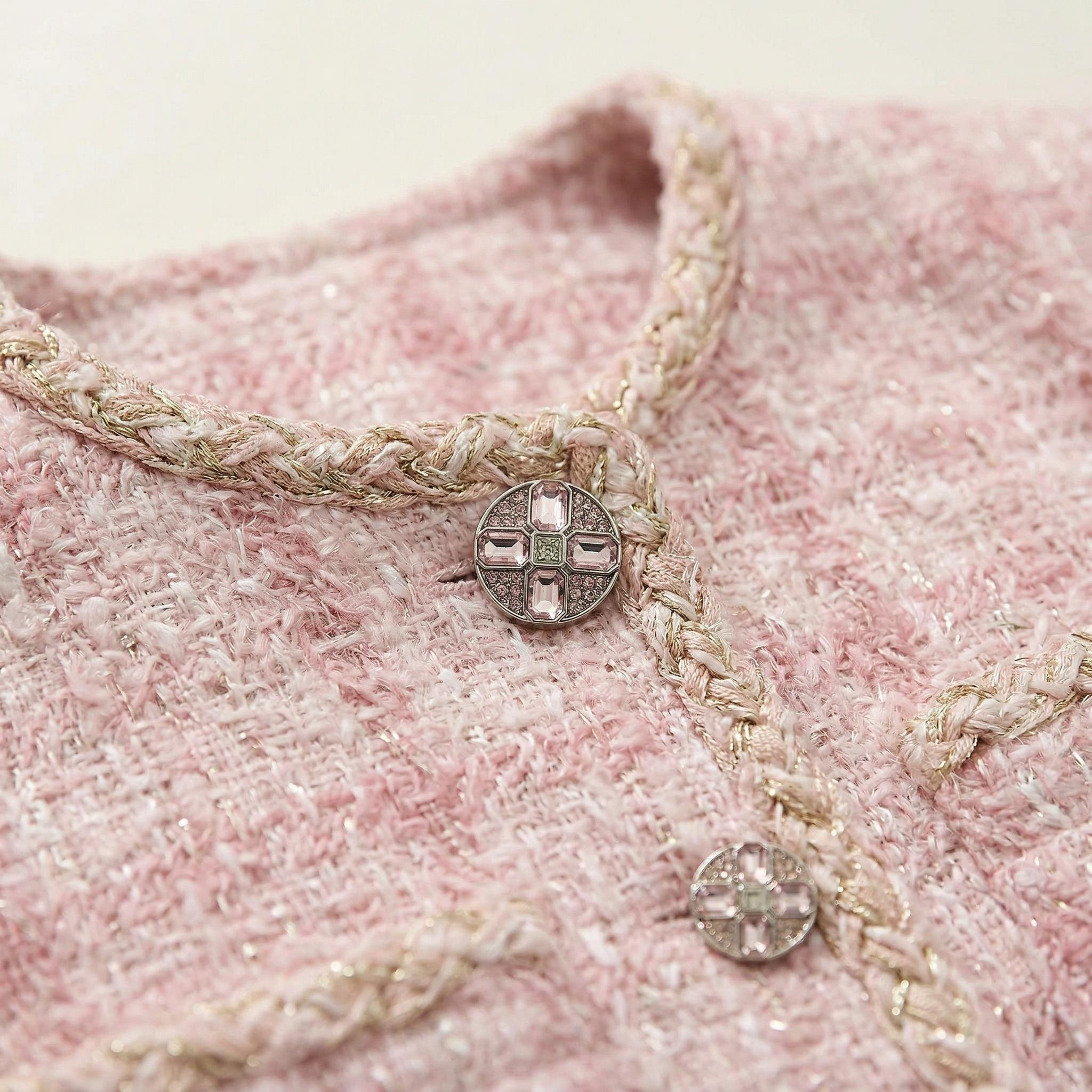 Pink Chanel -Style Jacket • Custom Imported Fabric | 粉小香风外套 - Image 3