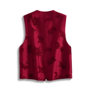 Alternative view of Red Butterfly Missing Flowers Zhang Velvet Vest for Women Elegant and Comfort...