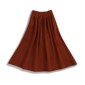 Ribbed Waist Elastic Midi Skirt | 腰身打条松紧腰半裙