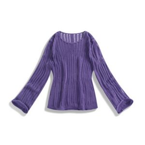 Purple Summer Capsule Asymmetrical Ramie & Lenzing Lyocell Knitted Top for Women