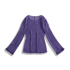 Alternative view of Purple Summer Capsule Asymmetrical Ramie & Lenzing Lyocell Knitted Top for Women