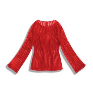 Alternative view of Red Summer Capsule Asymmetrical Ramie & Lenzing Lyocell Knitted Top for Women