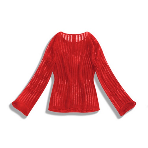 Red Summer Capsule Asymmetrical Ramie & Lenzing Lyocell Knitted Top for Women - Image 2
