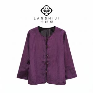 紫香云纱上衣双面穿 Reversible Purple Gambiered Silk Blouse