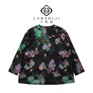 Alternative view of 黑色偏襟系带上衣 Black Asymmetrical Tie Blouse